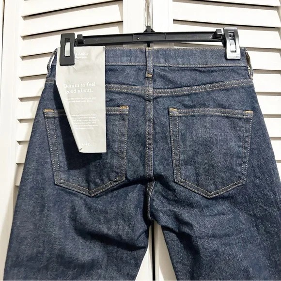 NEW Everlane Dark Indigo Mid Rise Skinny Ankle Jeans Size 24 - Picture 6 of 10